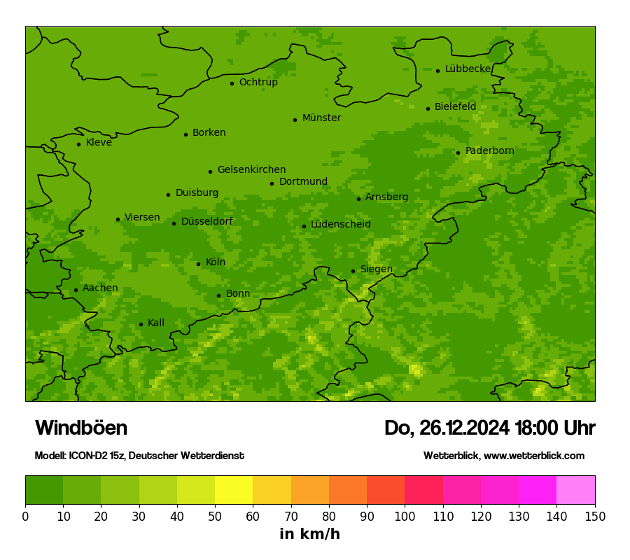 Modellkarten Windgeschwindigkeit