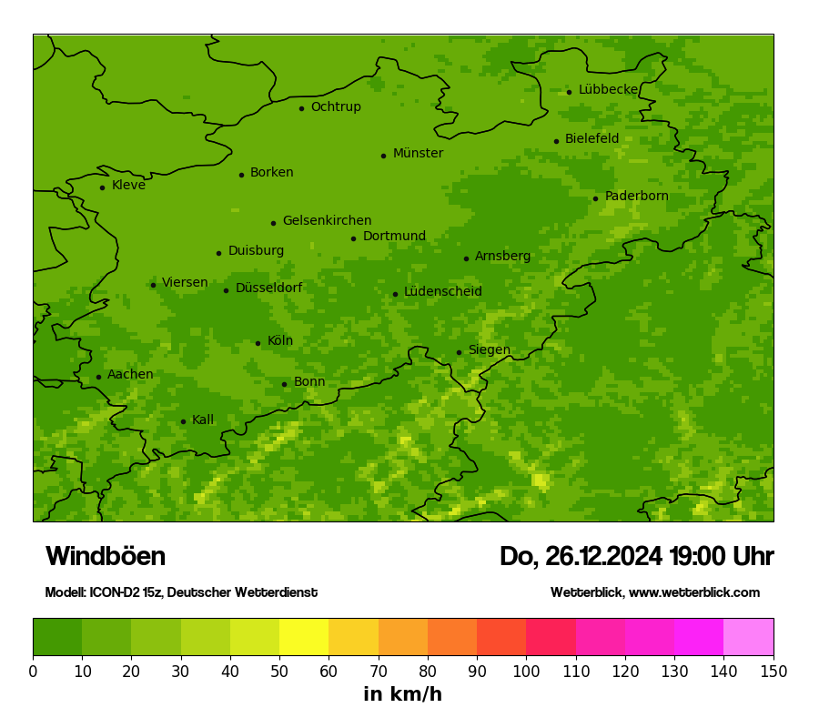 Modellkarten Windgeschwindigkeit