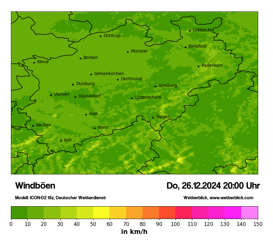 Modellkarten Windgeschwindigkeit