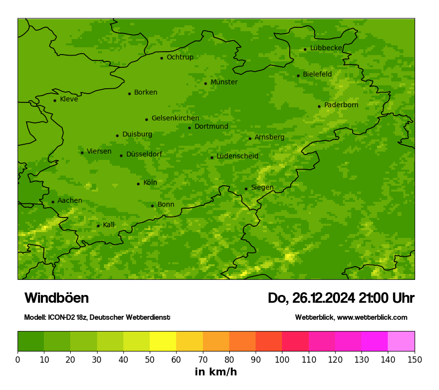 Modellkarten Windgeschwindigkeit