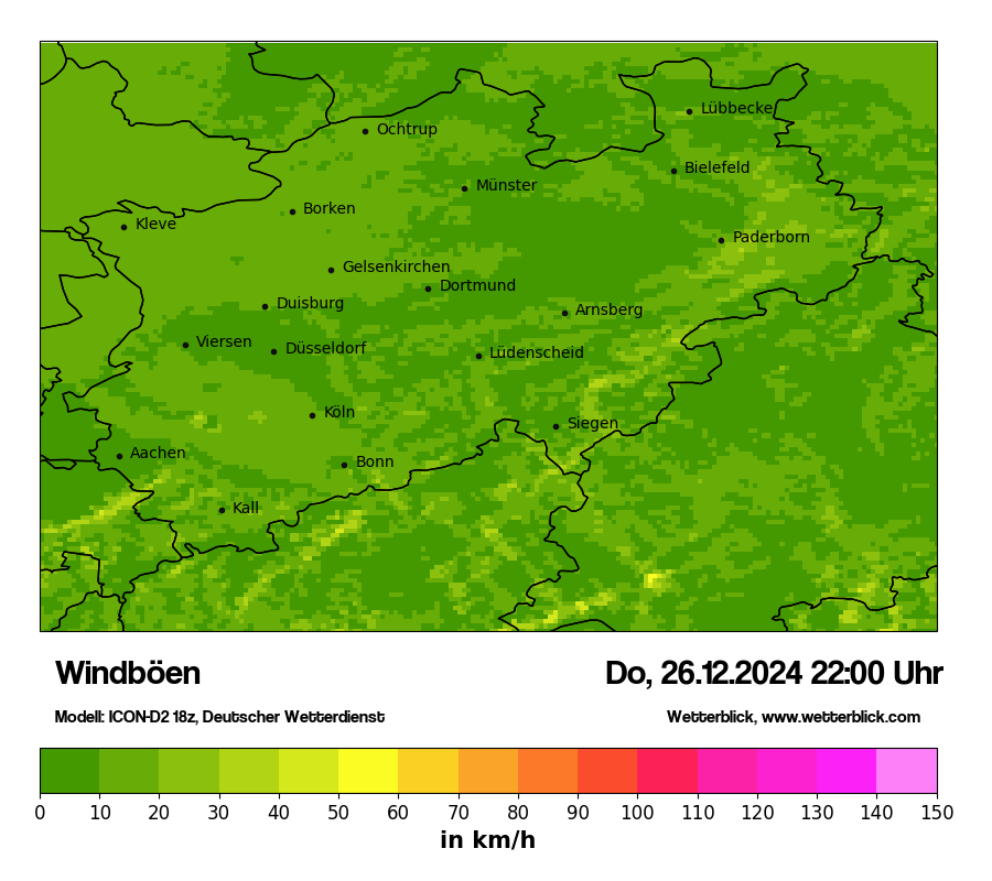 Modellkarten Windgeschwindigkeit