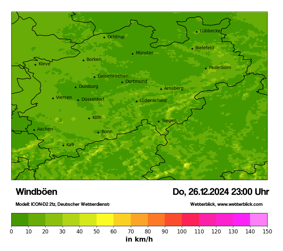 Modellkarten Windgeschwindigkeit