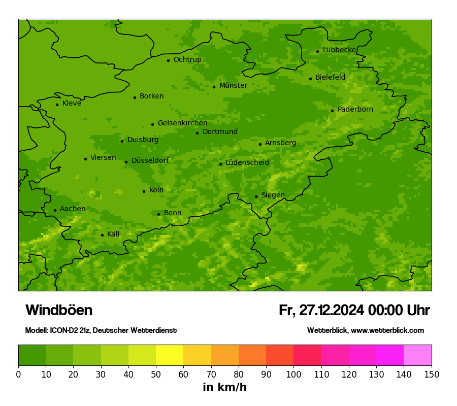 Modellkarten Windgeschwindigkeit