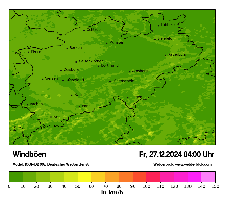 Modellkarten Windgeschwindigkeit