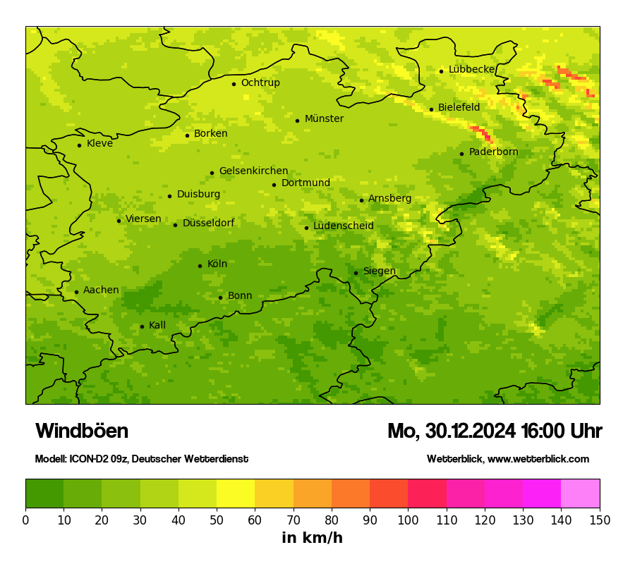 Modellkarten Windgeschwindigkeit