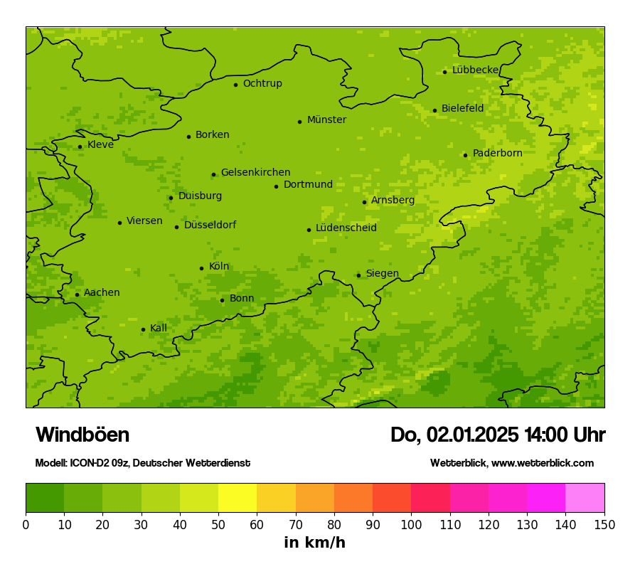 Modellkarten Windgeschwindigkeit