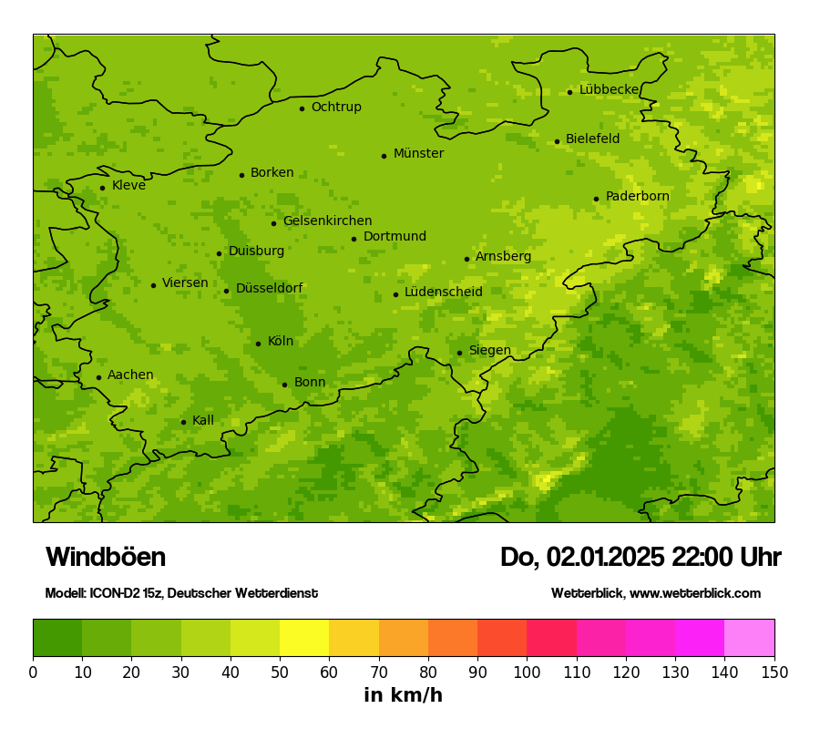 Modellkarten Windgeschwindigkeit