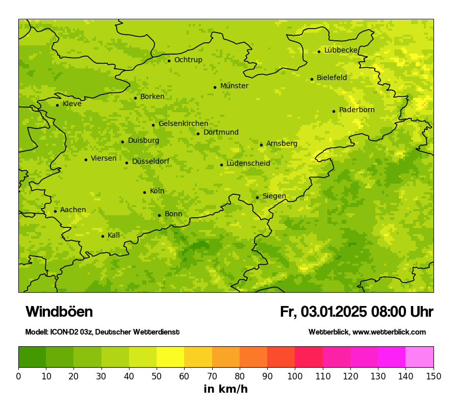 Modellkarten Windgeschwindigkeit