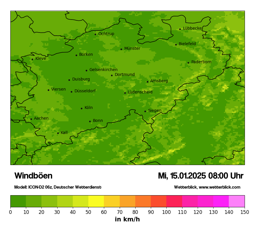 Modellkarten Windgeschwindigkeit