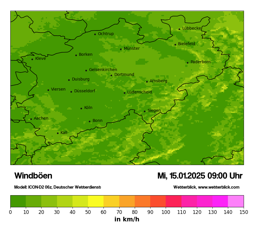 Modellkarten Windgeschwindigkeit
