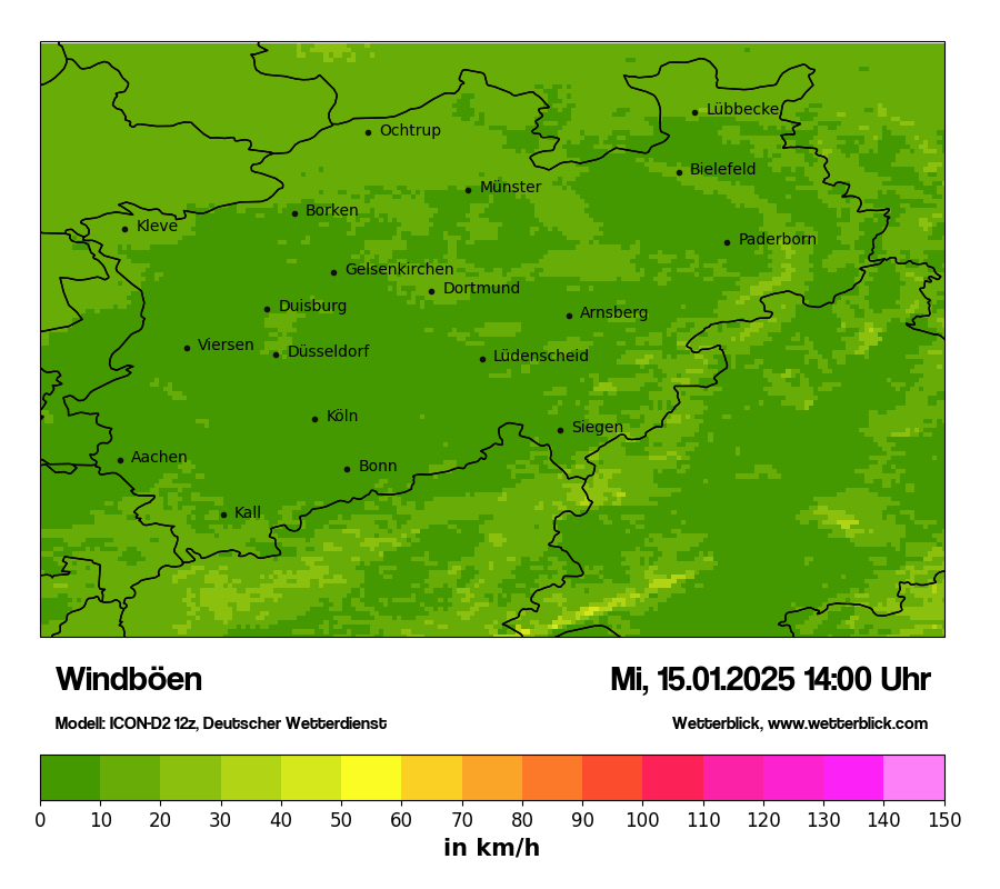 Modellkarten Windgeschwindigkeit