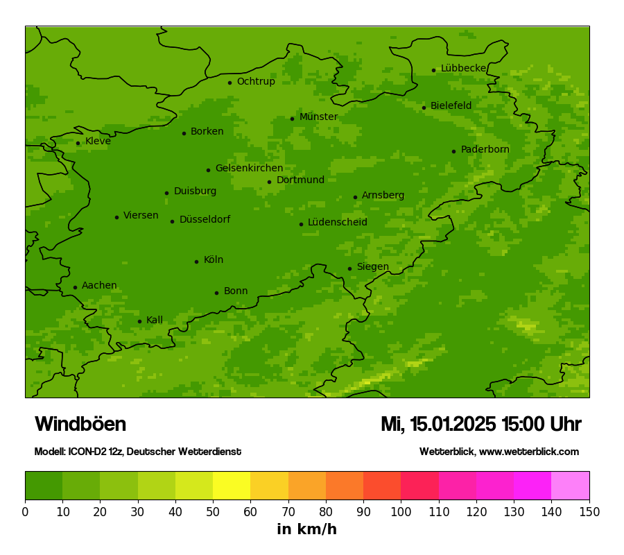 Modellkarten Windgeschwindigkeit