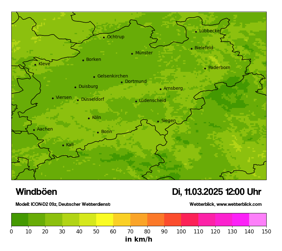 Modellkarten Windgeschwindigkeit