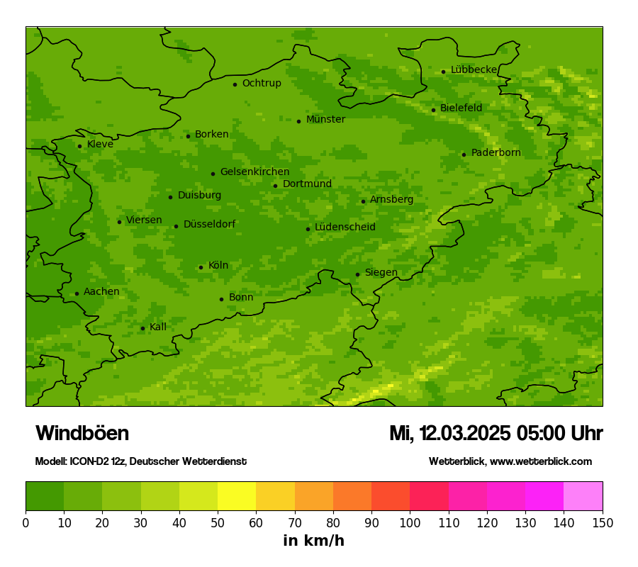 Modellkarten Windgeschwindigkeit