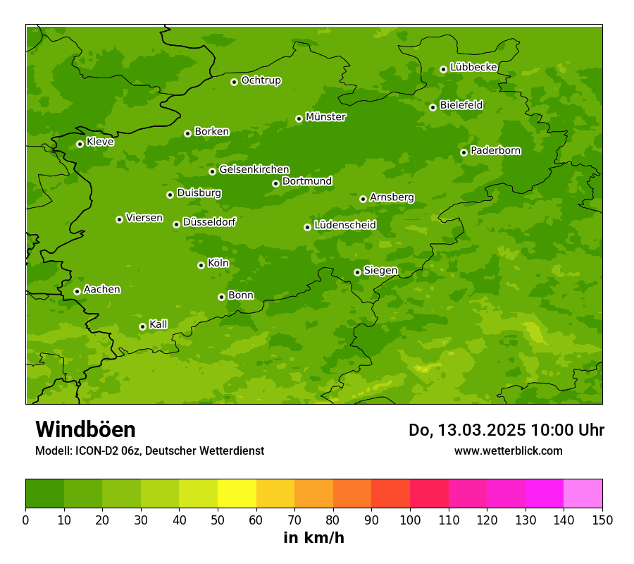 Modellkarten Windgeschwindigkeit