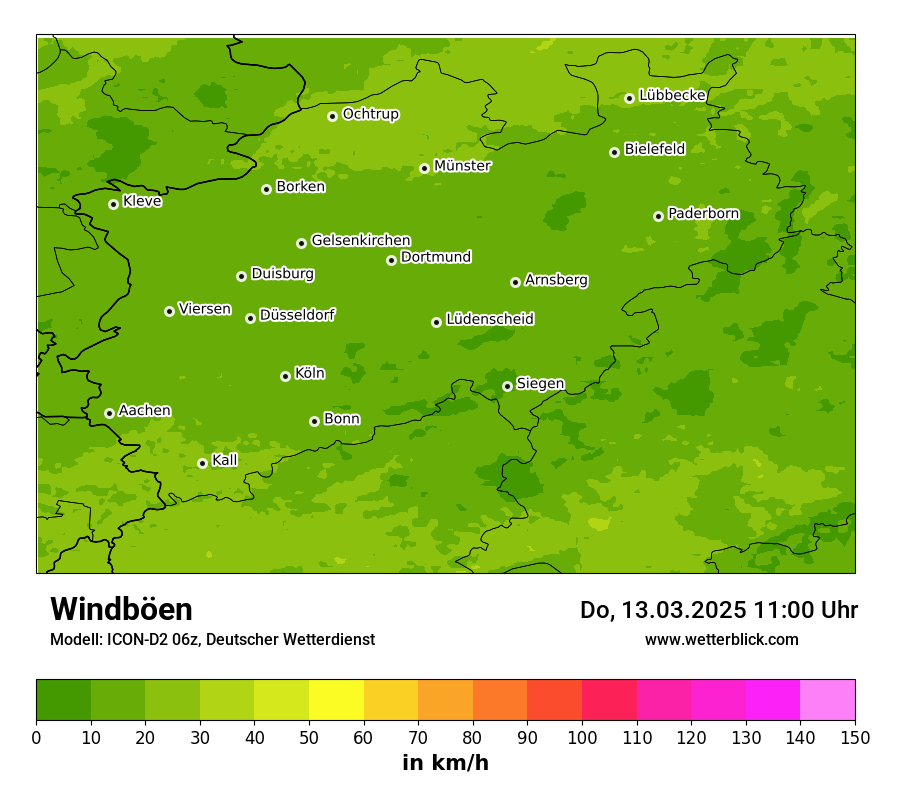 Modellkarten Windgeschwindigkeit