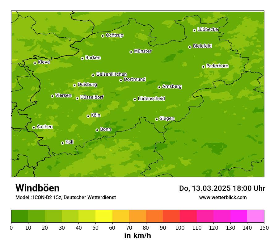 Modellkarten Windgeschwindigkeit