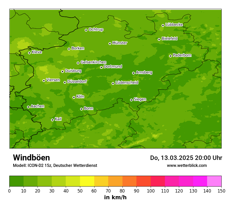 Modellkarten Windgeschwindigkeit