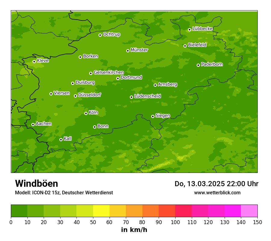 Modellkarten Windgeschwindigkeit