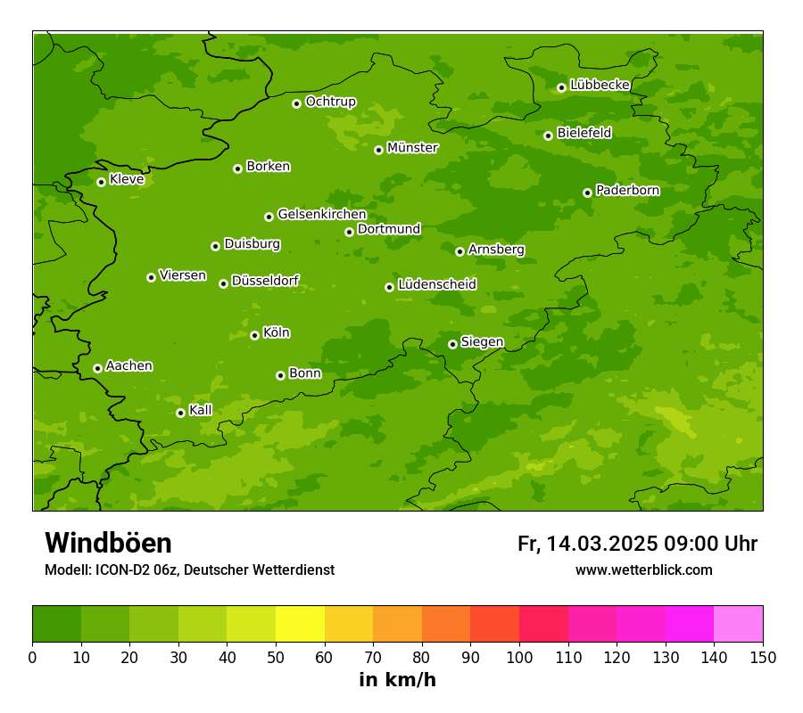 Modellkarten Windgeschwindigkeit