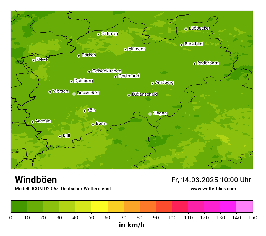 Modellkarten Windgeschwindigkeit