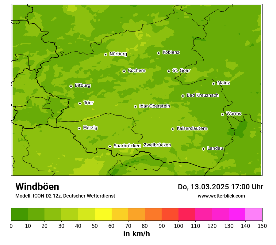 Modellkarten Windgeschwindigkeit