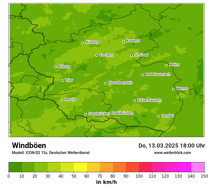 Modellkarten Windgeschwindigkeit