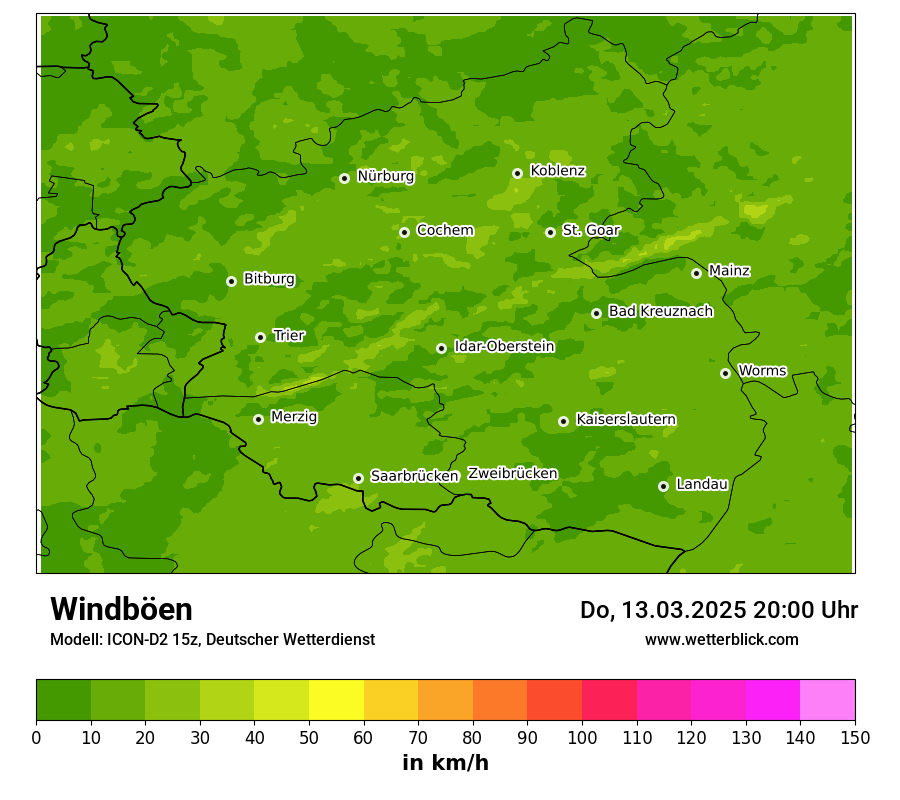 Modellkarten Windgeschwindigkeit