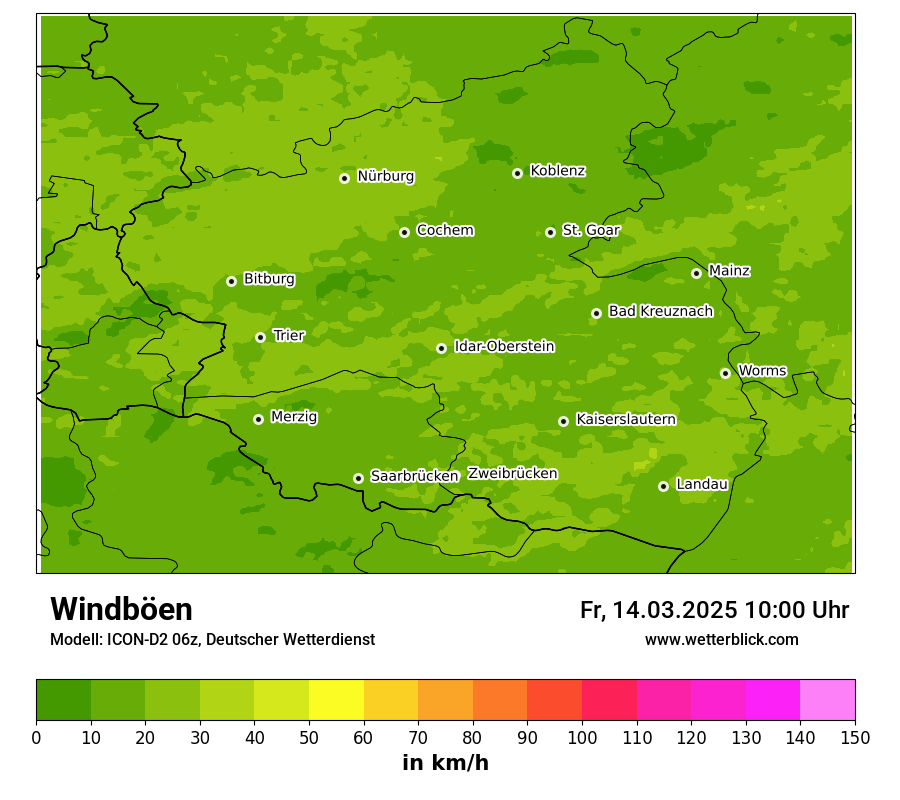 Modellkarten Windgeschwindigkeit