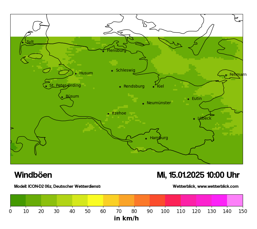 Modellkarten Windgeschwindigkeit