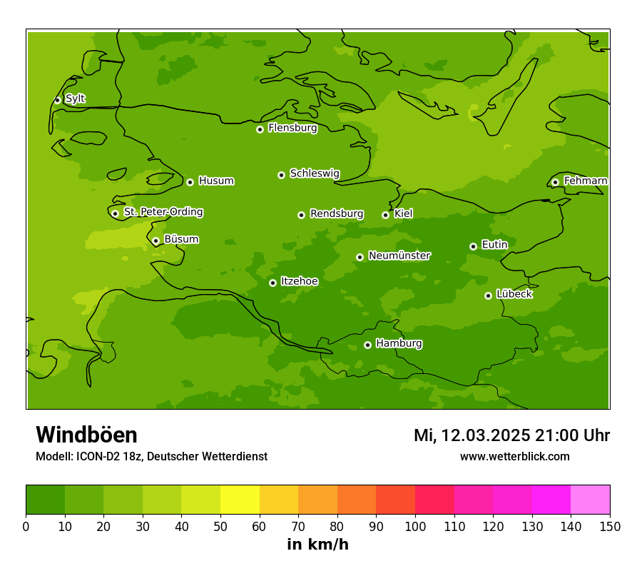 Modellkarten Windgeschwindigkeit