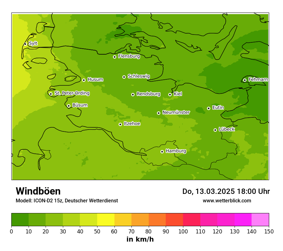 Modellkarten Windgeschwindigkeit