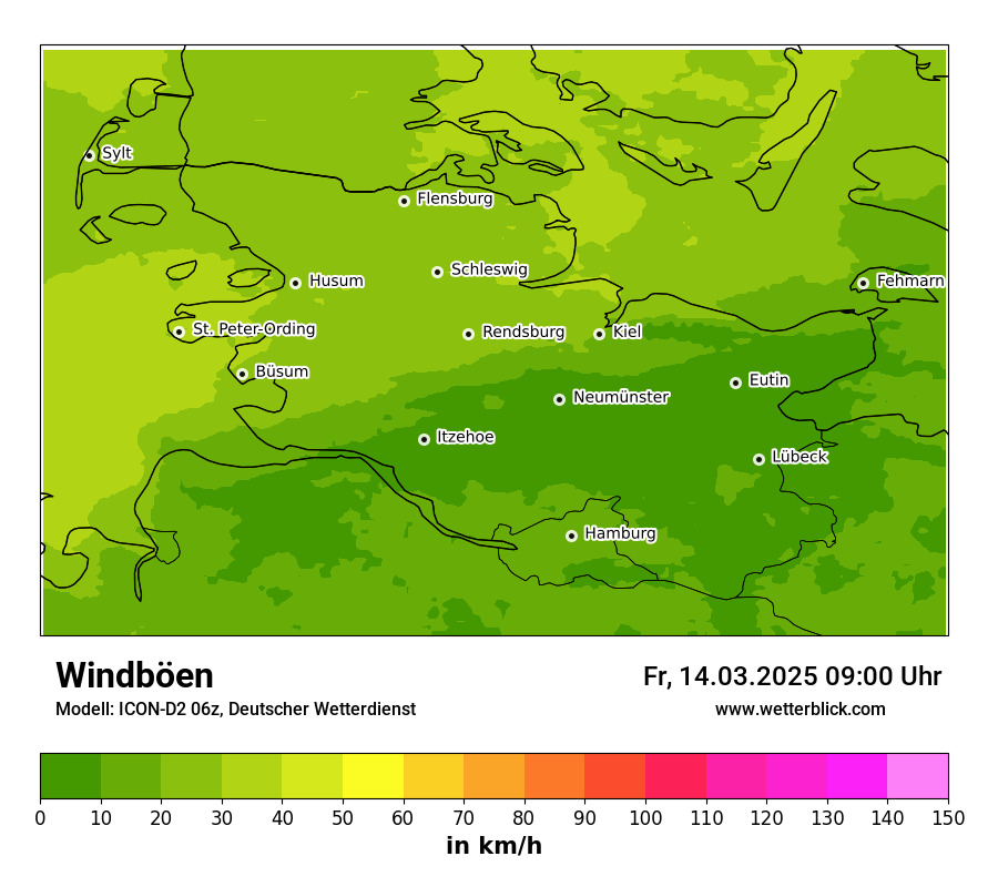 Modellkarten Windgeschwindigkeit