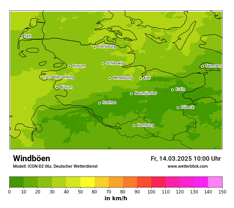 Modellkarten Windgeschwindigkeit