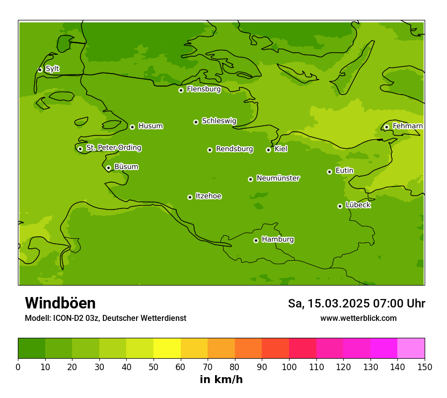 Modellkarten Windgeschwindigkeit