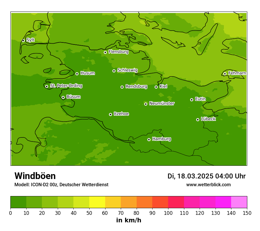 Modellkarten Windgeschwindigkeit