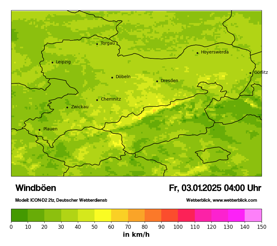 Modellkarten Windgeschwindigkeit