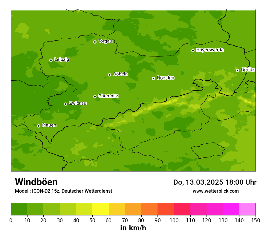 Modellkarten Windgeschwindigkeit