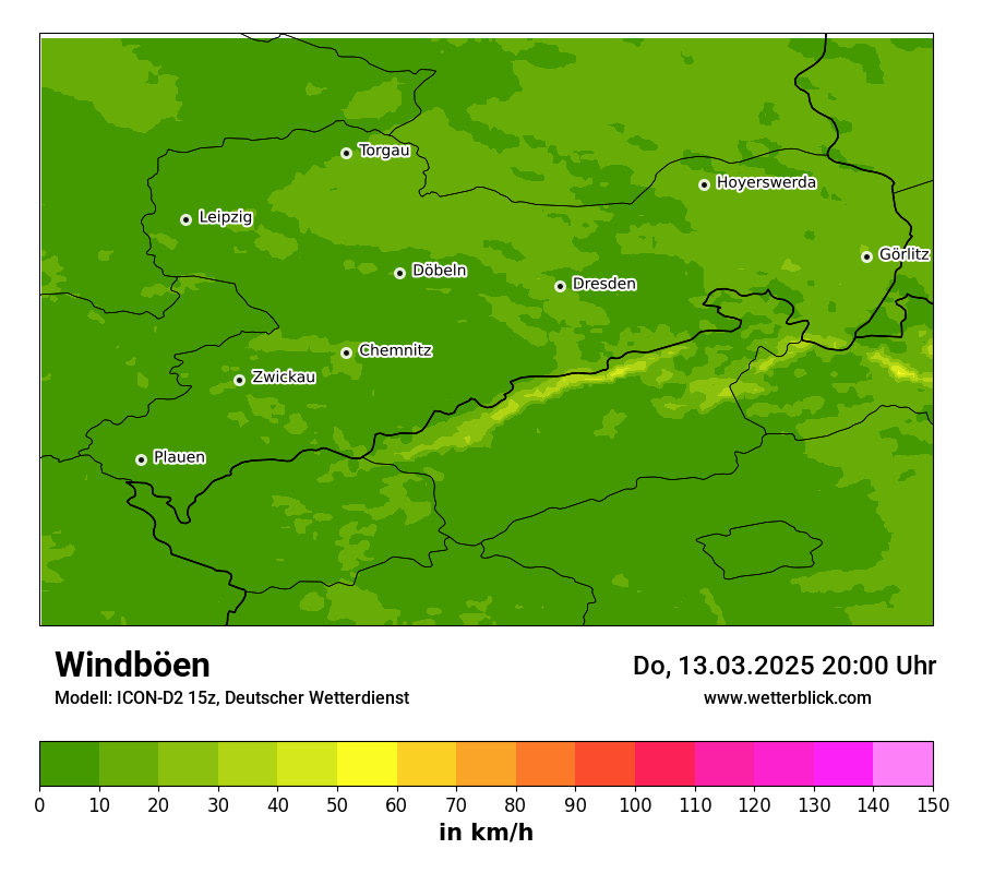 Modellkarten Windgeschwindigkeit