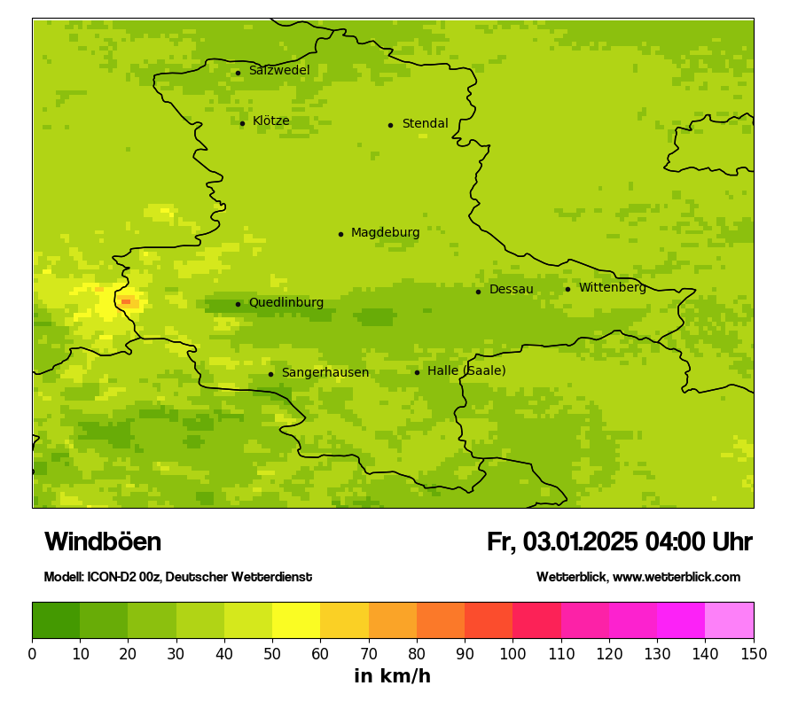 Modellkarten Windgeschwindigkeit