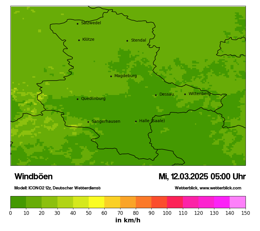 Modellkarten Windgeschwindigkeit