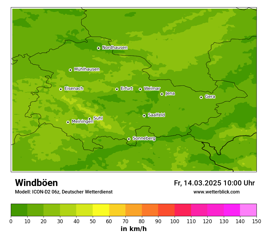 Modellkarten Windgeschwindigkeit